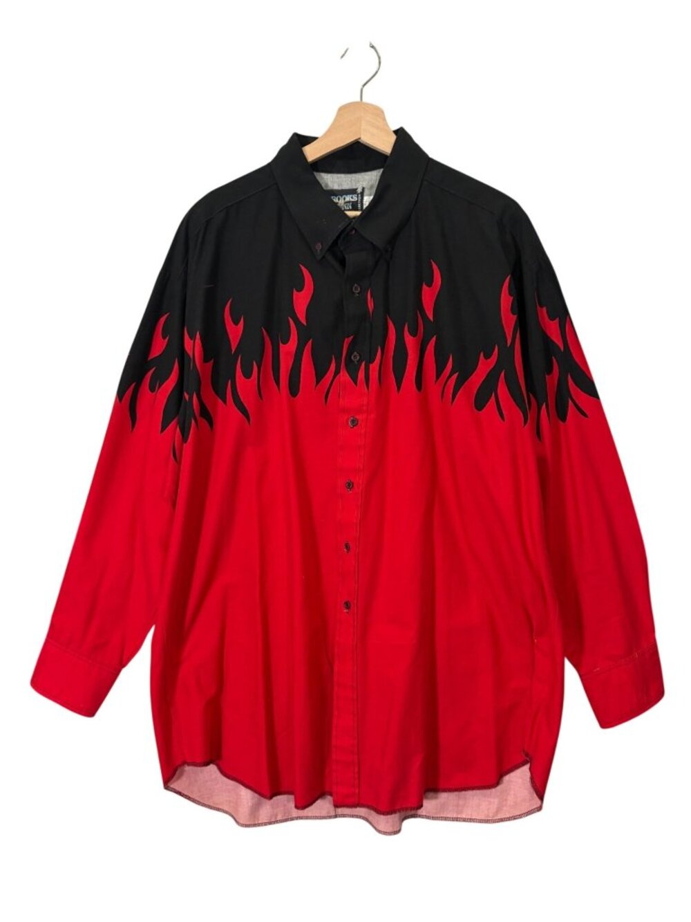Vintage Brooks & Dunn Shirt Mens XXL Red Black Flame Western Cowboy USA 90s